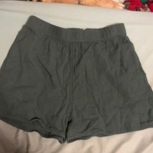 Green Cotton Shorts